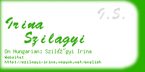 irina szilagyi business card